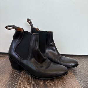 John Fluevog Black Leather Chelsea Ankle Boots